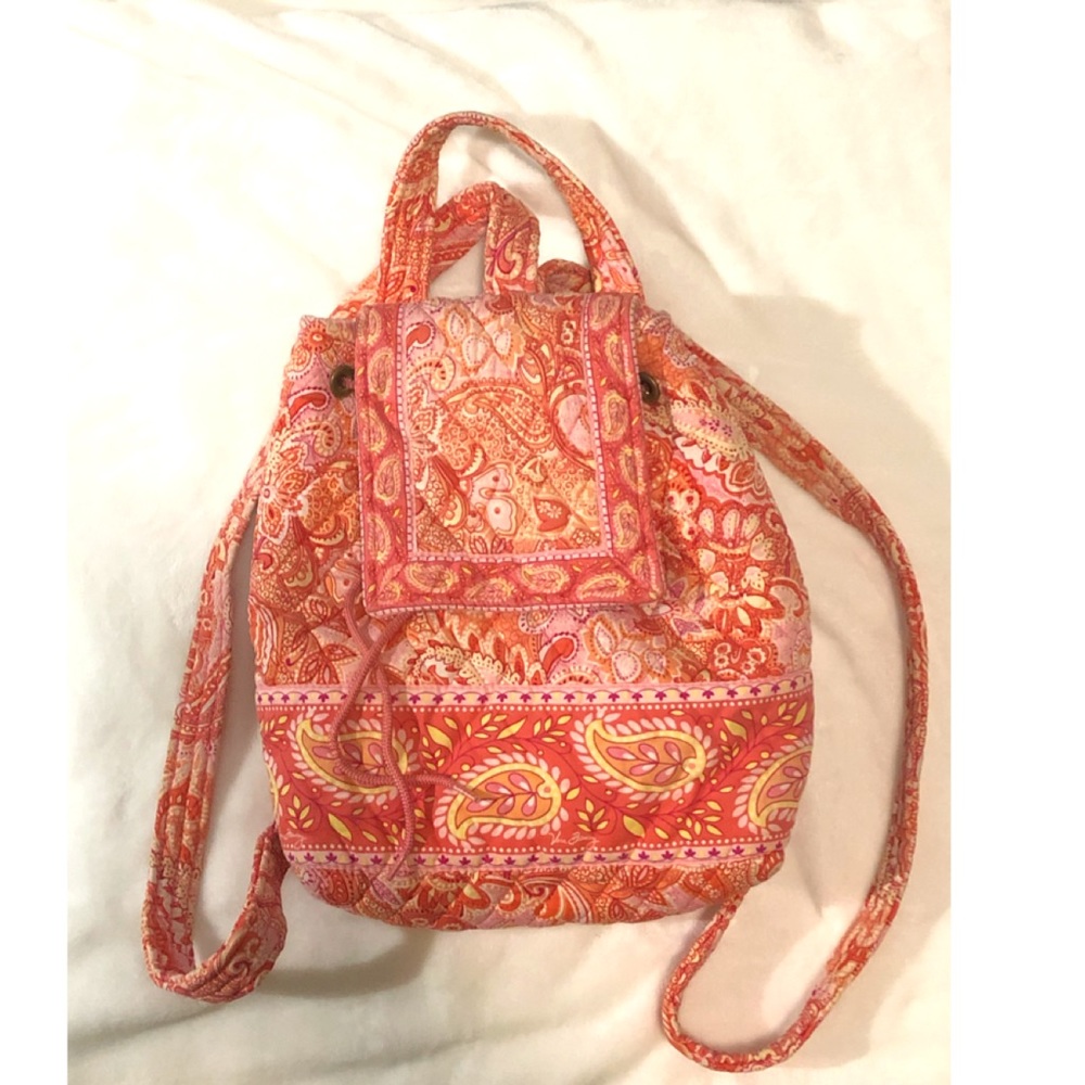 Vera Bradley Orange Sherbet Quilted Backpack